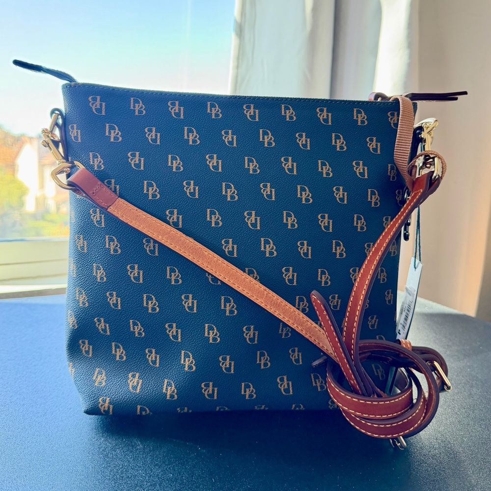 Dooney & Bourke Blue and Brown Crossbody Bag - Picture 2 of 9